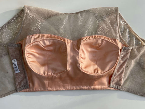 Picture of silver and pink blouse with margin on either side