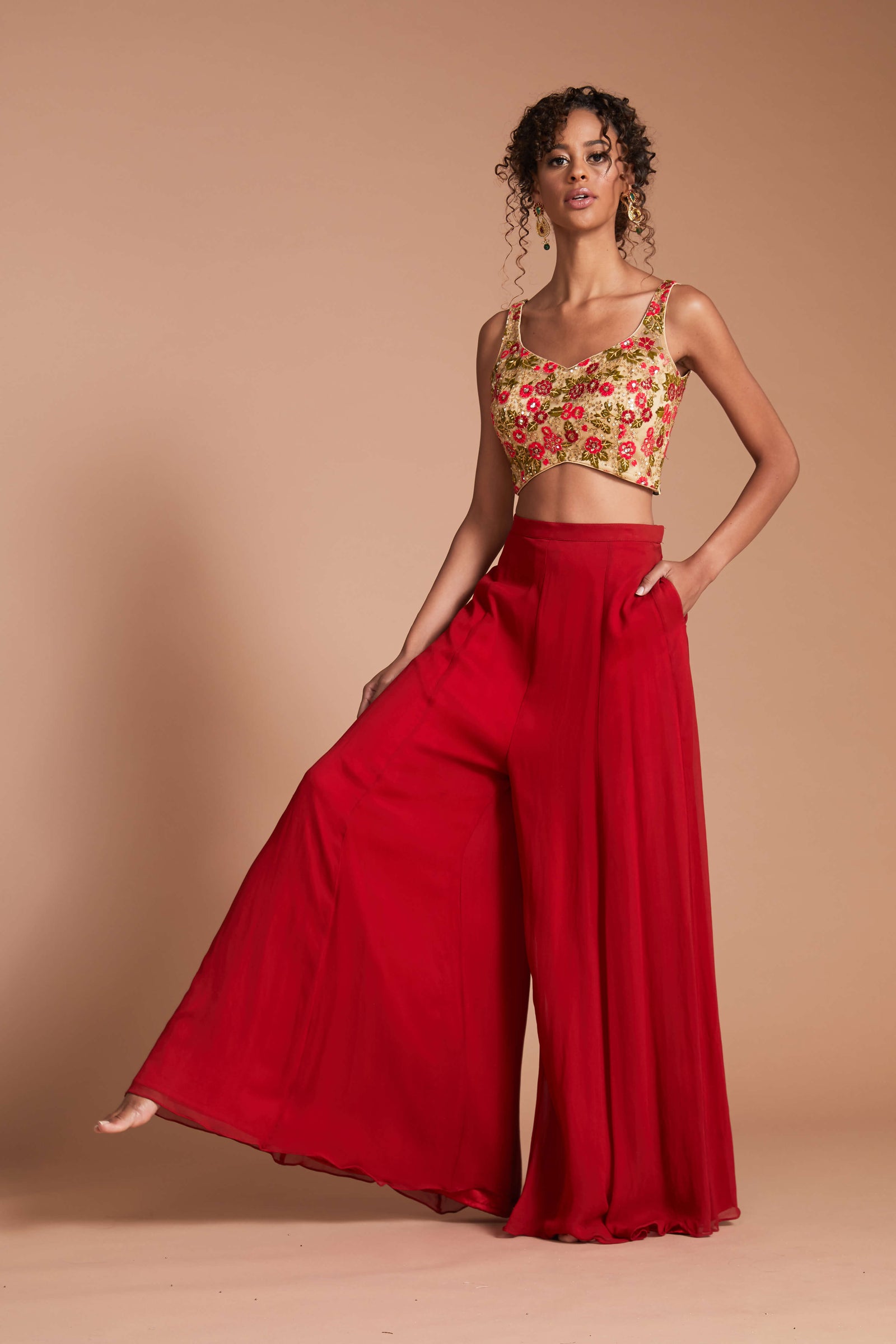 Georgette palazzo with pockets